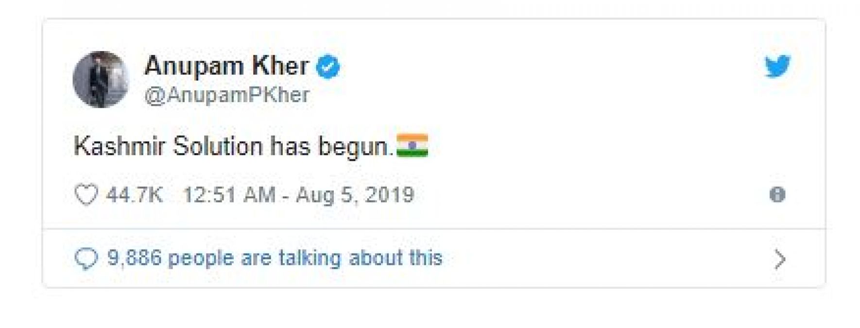 Anupam Kher also gets the news, something big to happen in Kashmir, did this tweet!