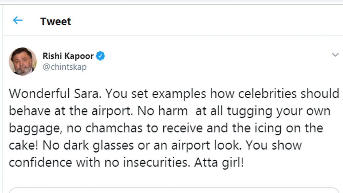 Rishi Kapoor got impressed by Sarah's words, said, 