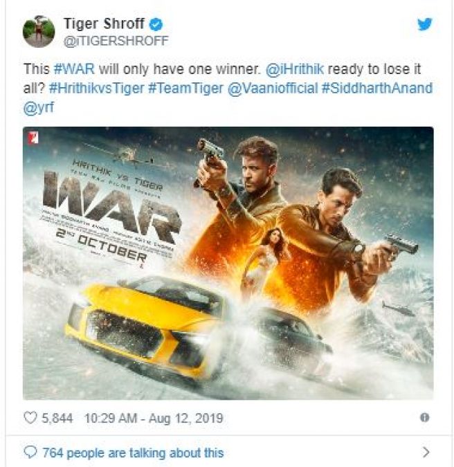 War new poster: Hrithik Roshan, Tiger Shroff take aim, challenge each other