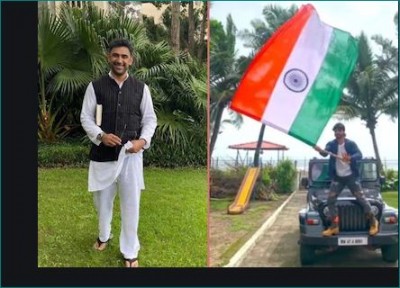 Vidyut Jamwal congratulates Independence Day by hoisting the tricolor flag on Jeep