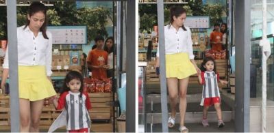 Shahid's wife with daughter Misha, went shopping!