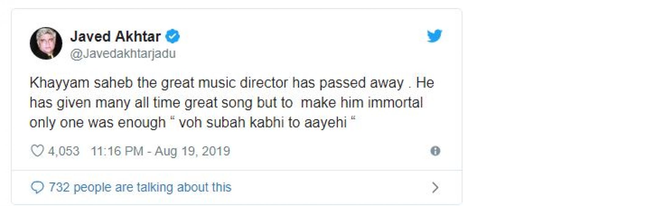 Veteran music composer Khayyam passes away, celebs pay tribute