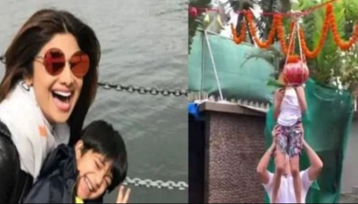 VIDEO : शिल्पा शेट्टी ने धूमधाम से मनाई जन्माष्टमी, बेटे वियान ने फोड़ी मटकी