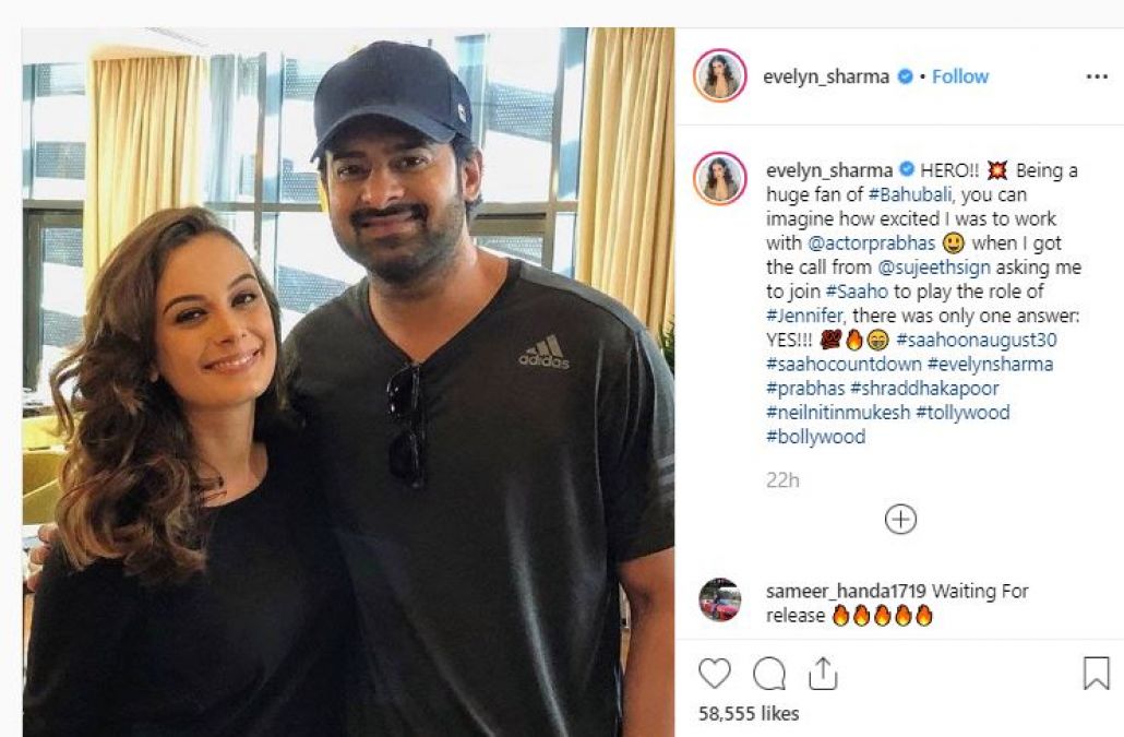 Excited to work with Saaho actor Prabhas - Evelyn Sharma