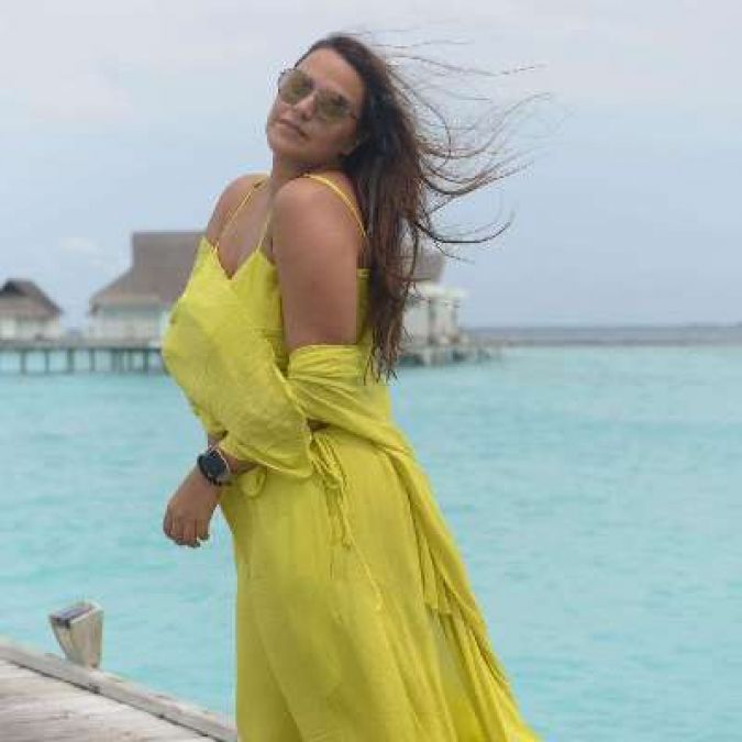 Neha Dhupia celebrates birthday with her husband in this way, check out Photos herel