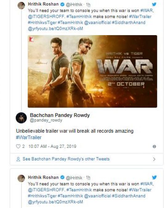 Trailer: 'War' showed the fight between Tiger-Hrithik, Fans Said - Blockbuster!