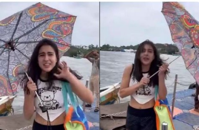 Sara Ali Khan seen reporting amidst strong winds on seashore quitting acting