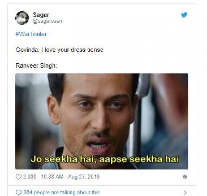 Tiger-Hrithik's 'War' becomes hit on Social Media, Funny Memes are being made up!