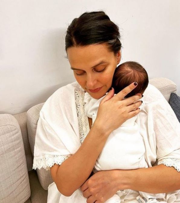 PHOTOS: Neha Dhupia pens a cute note for her baby son as he completes two months