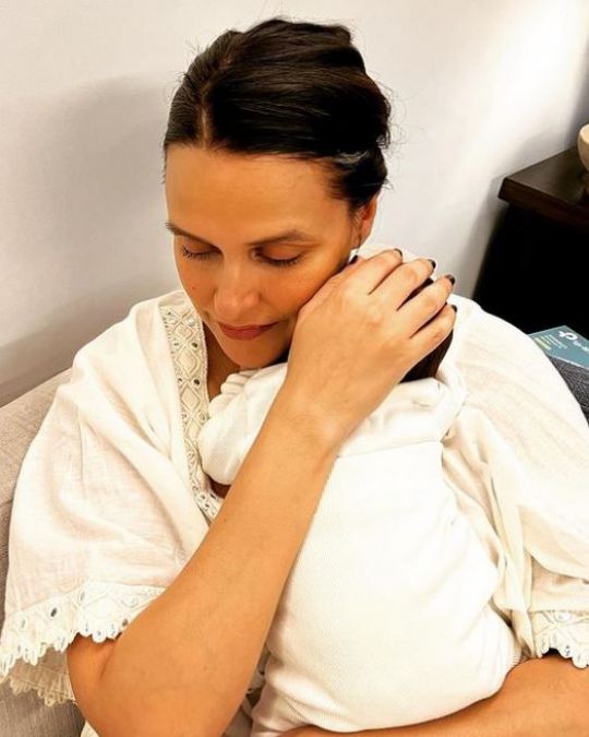PHOTOS: Neha Dhupia pens a cute note for her baby son as he completes two months