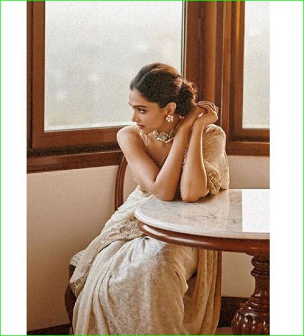 Deepika Padukone looked very attractive in saree, pictures going viral
