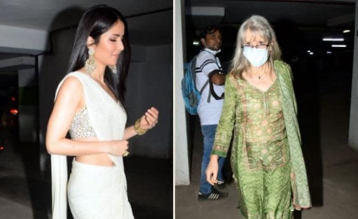 Katrina arrives at Vicky's house before marriage, seen in white saree