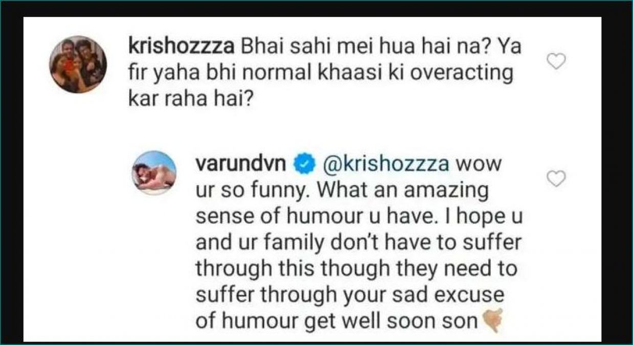 Varun Dhawan gives befitting reply to troll who said he is faking Covid-19 diagnosis