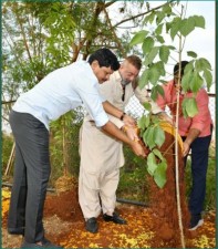 Sanjay Dutt plants trees Rajya Sabha MP Joginapalli Santosh Kumar