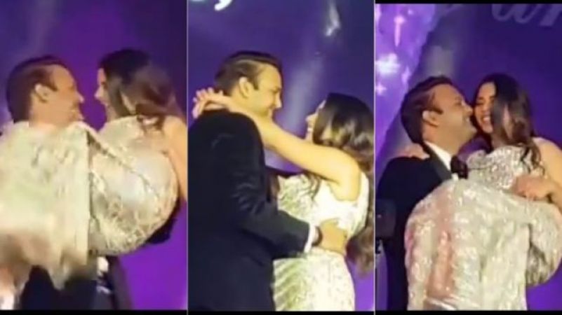 Video : आनंद ने ईशा अंबानी को डांस करते हुए सभी के सामने कर लिया किस