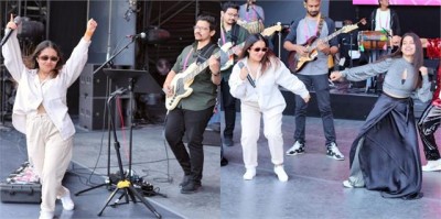 Neha Kakkar arrives for concert in Dubai with matching shoes with white dress