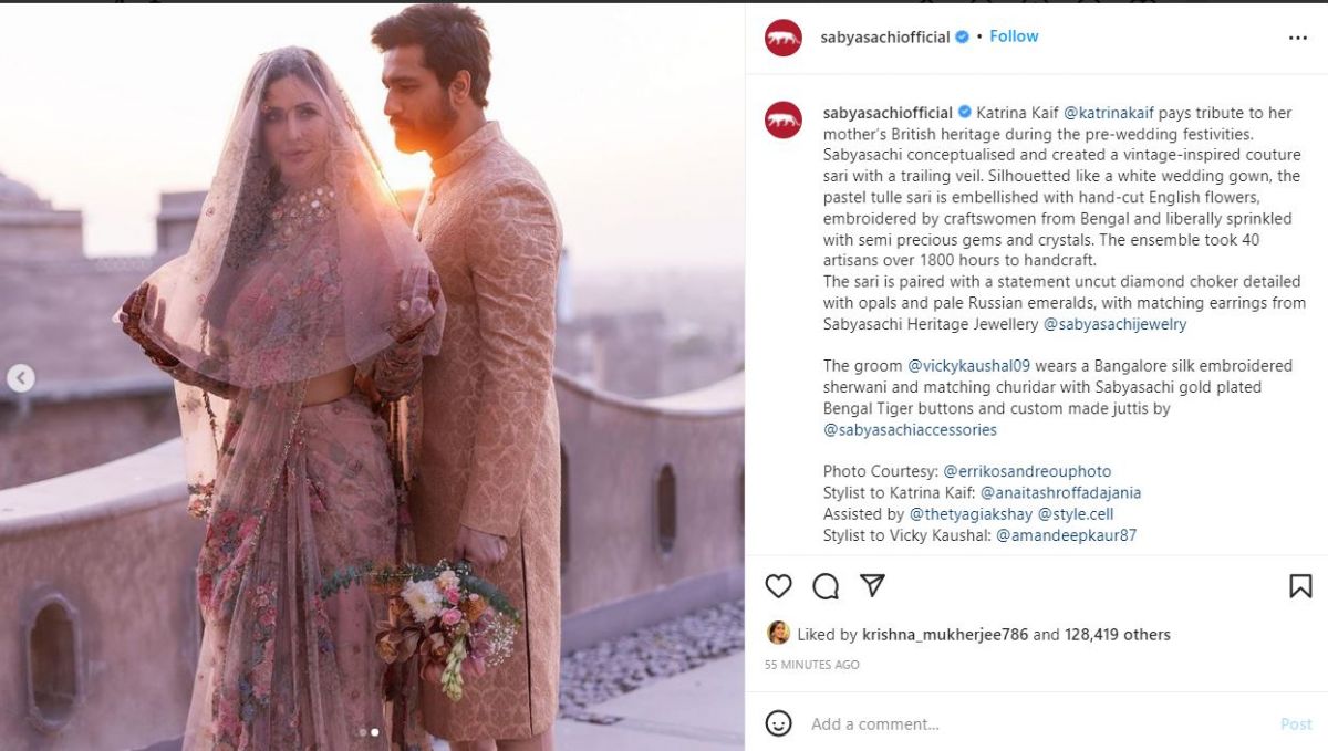 1800 घंटे से ज्यादा देर में 40 कारीगर ने तैयार की कैटरीना की PRE WEDDING साड़ी