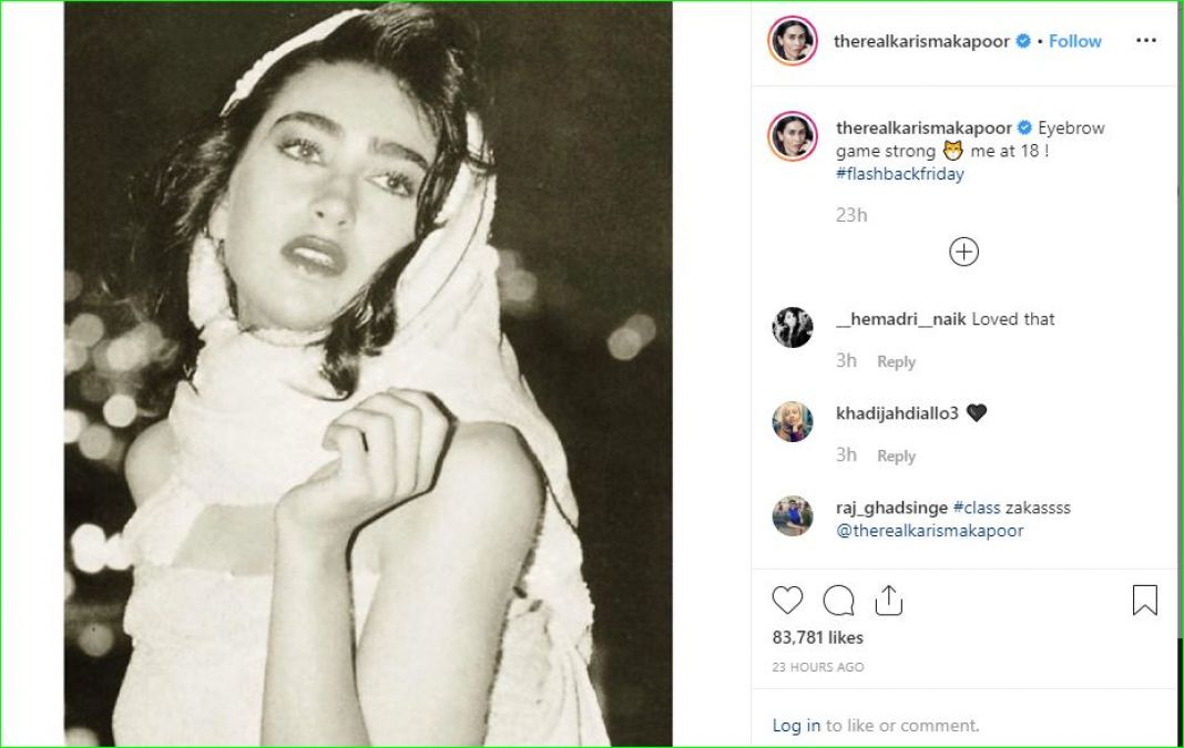 Karisma Kapoor shares her old picture with an amazing caption