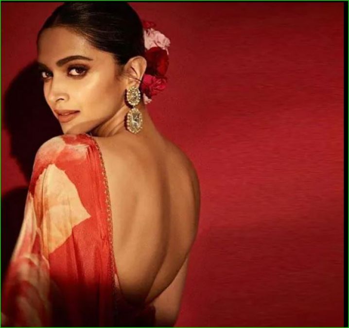 Deepika Padukone looked very attractive in red saree, check out pictures here