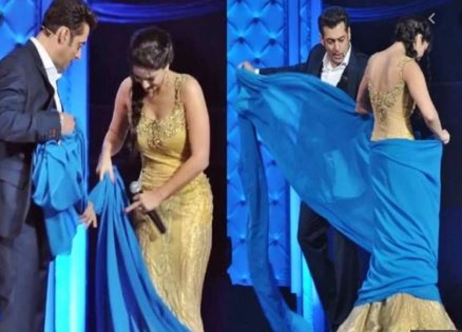Salman taught Sunny Leone to wear saree, pictures going viral