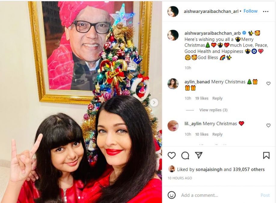 Aishwarya celebrated Christmas with daughter, shares beautiful pictures