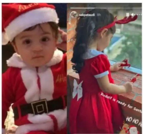 You will be delighted to see Santa look of Bollywood star kids
