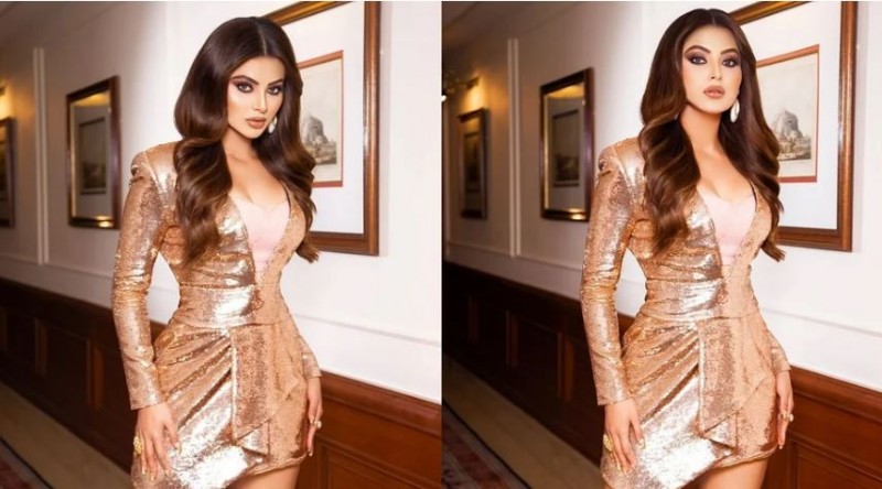 Urvashi wore a shimmery gold dress worth Rs 3 lakh