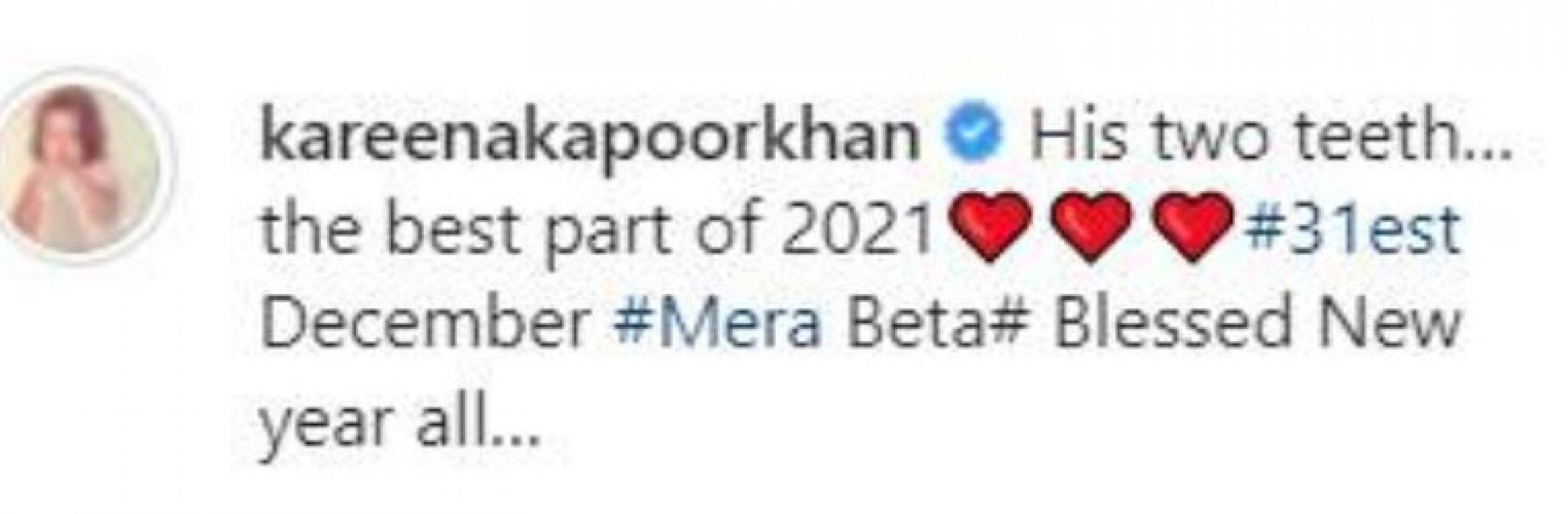 On last day of year, Kareena shared cute picture of son Jeh