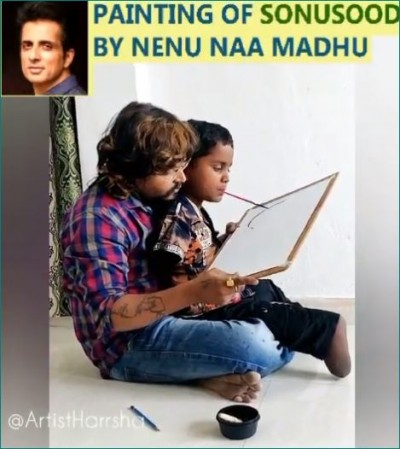 Sonu Sood reacts on this specially-abled child making his painting