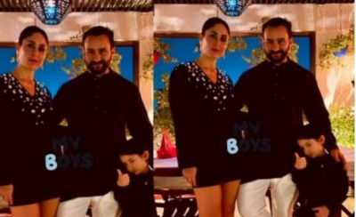 Kareena-Saif in an all-black look with son, picture going viral