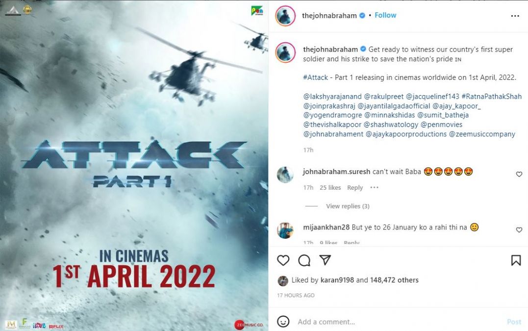 John Abraham's film 'Attack Part One' to release on this day