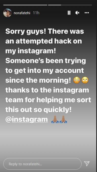 Nora's Instagram account recovered after being hacked, actress shared post