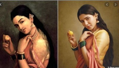famous actresses turns Raja Ravi Verma's paintings, G. Venkata's calendar in discussion