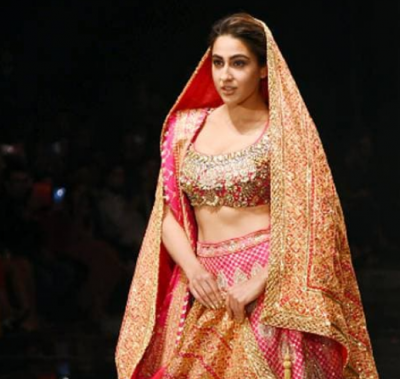 Sara Ali Khan looks beautiful in bridal look, rocks on-ramp