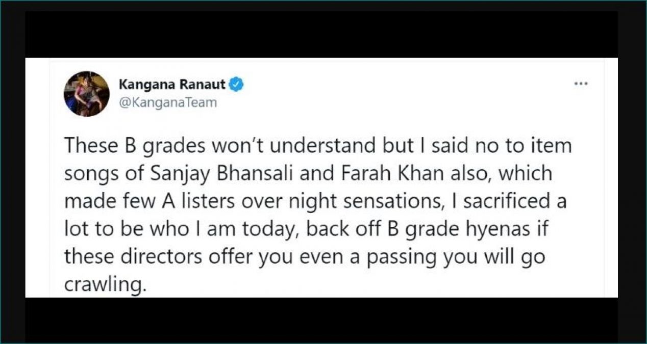 Sanjay Leela Bhansali and Farah Khan offered item numbers to Kangana Ranaut