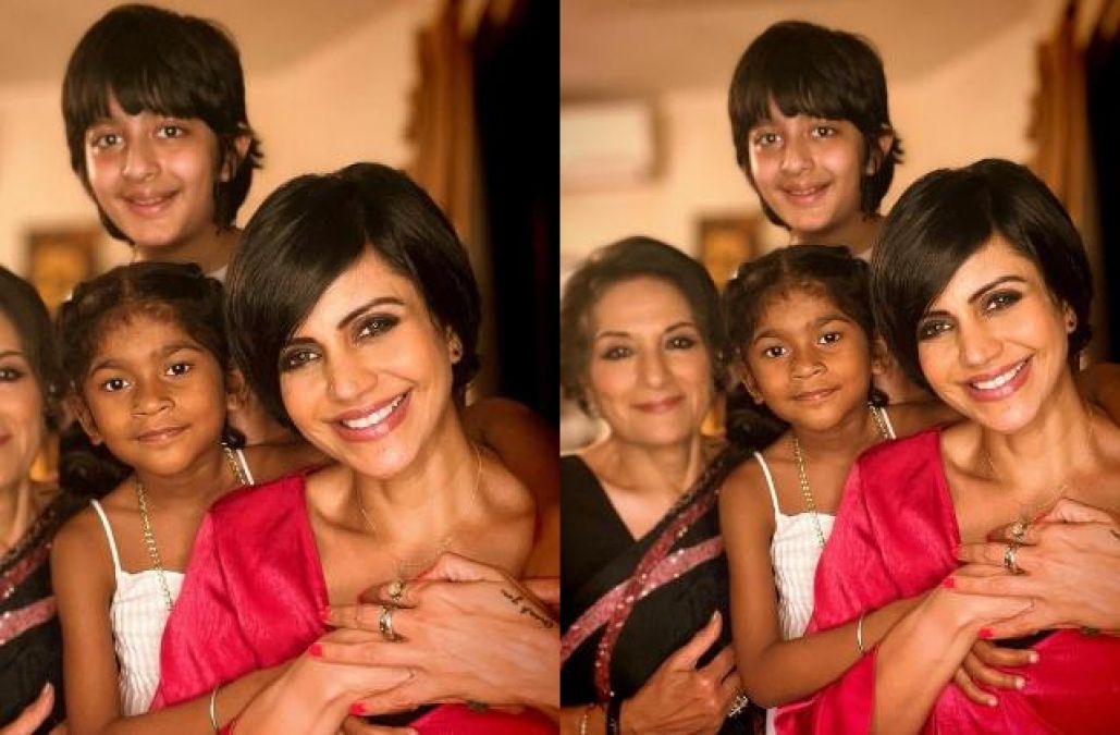 Mandira Bedi was seen laughing for the children forgetting the sorrow