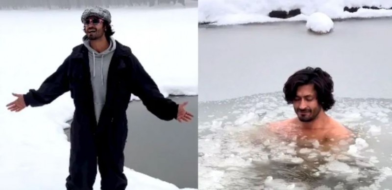 बर्फीले झील में पूरे कपड़े उतारकर कूदा ये अभिनेता, वीडियो वायरल