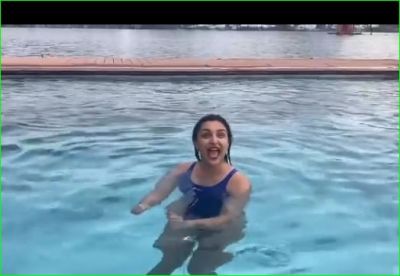 Parineeti Chopra seen celebrating New Year in the swimming pool in the cold winter, shared video