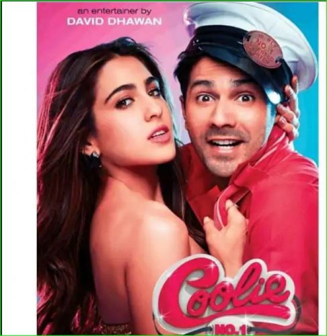 New poster of Coolie number 1 surfaced, Varun-Sara seen as bride and groom