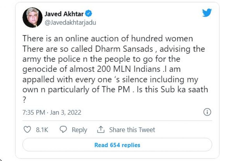 Javed Akhtar furious over Muslim women's auction, asks why PM is silent