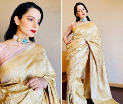 Kangana Ranaut causes havoc in saree, Checkout pictures