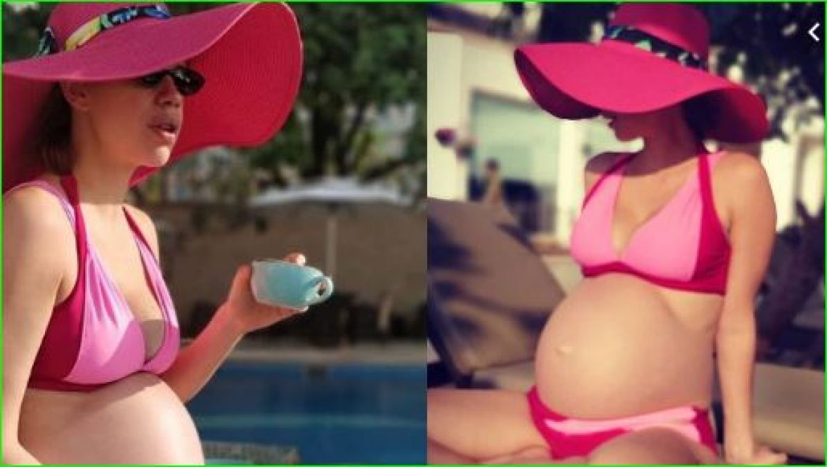 Kalki Koechlin seen flaunting baby bump in Pink Bikini, see pictures