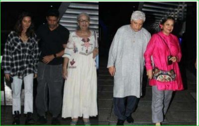 Farhan arrives for dinner with family and girlfriend