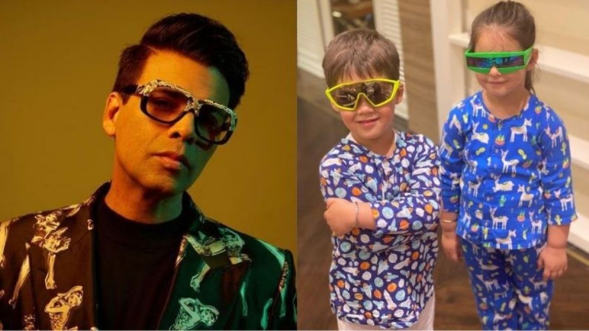 Karan Johar and his children spotted wearing funky sunglasses, See photos