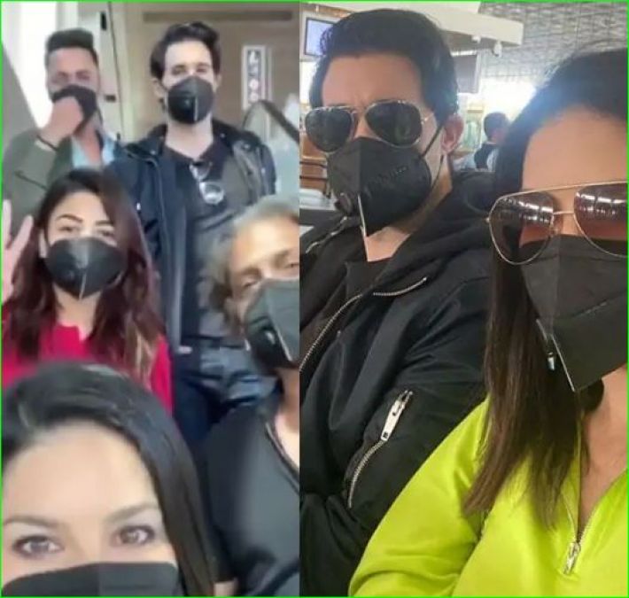 Sunny Leone got scared of Coronavirus, spotted in mask