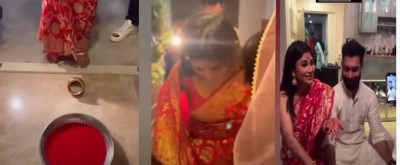 Mouni's home entry at in-laws' house, video of ring finding ceremony goes viral