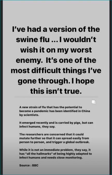 Sonam Kapoor Ahuja reacts on 'Swine Flu' spreading in China