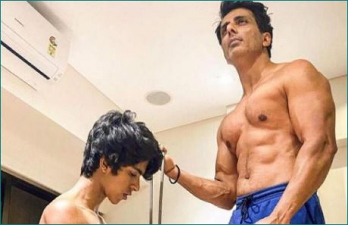 Sonu Sood shares video while doing pushups with son
