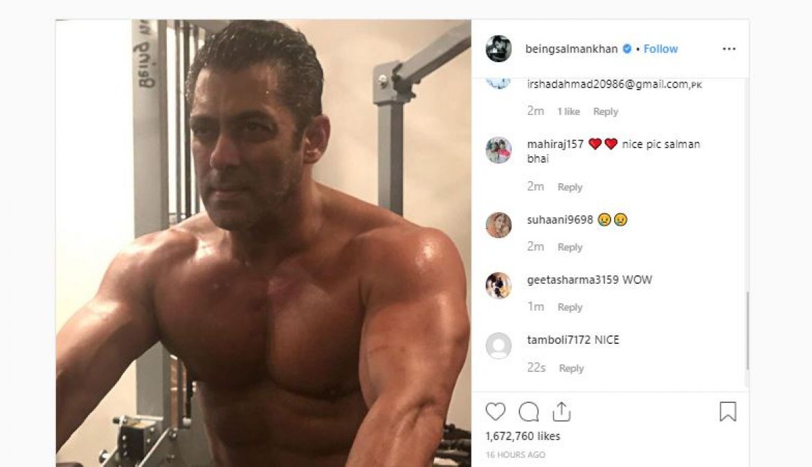 Salman snapped shirtless, said: Nothing great more than hard work
