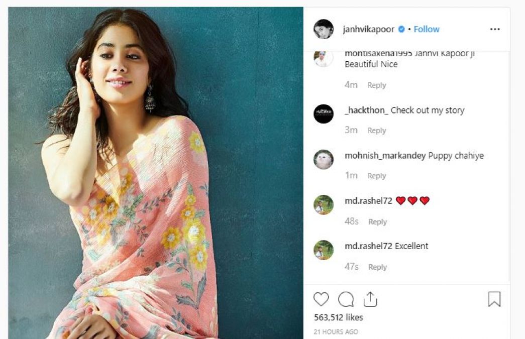 Janhvi steals hearts of fans in her Sari look, Priyanka commented this